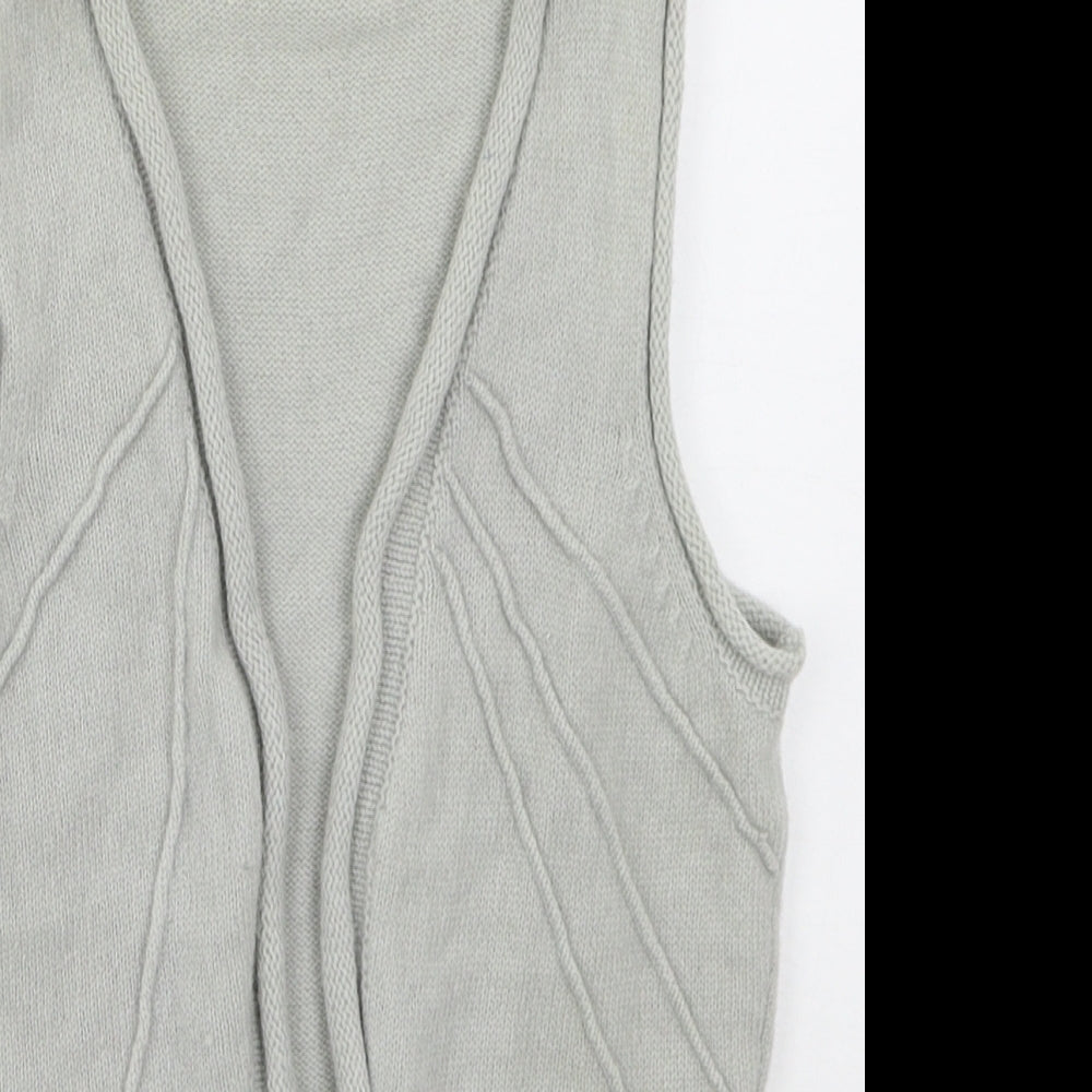 Topshop Womens Grey V-Neck  Wool Cardigan Jumper Size 8