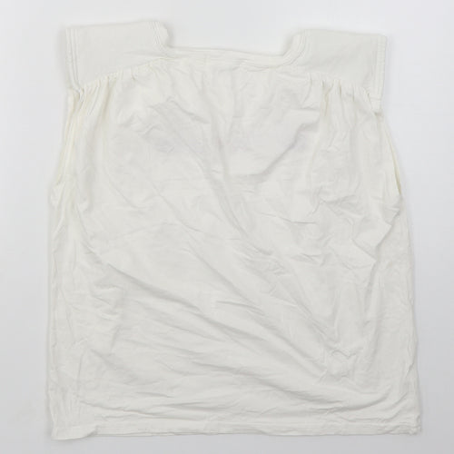 Emi Jo Womens White  Cotton Basic T-Shirt Size S Round Neck - Chanceuse