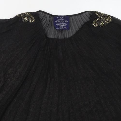 River Island Womens Black  Polyester Basic Blouse Size 10 Round Neck