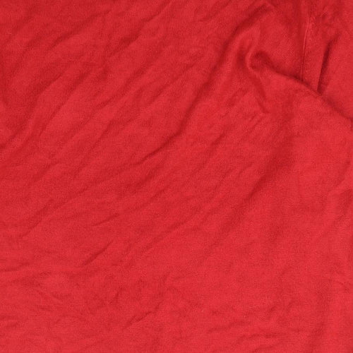 Love Knitwear Womens Red Boat Neck Geometric Acrylic Pullover Jumper Size 16   - BHS