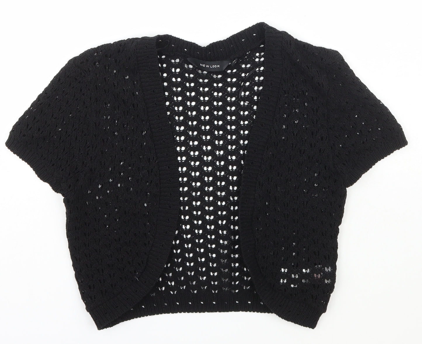New Look Womens Black V-Neck  Cotton Cape Jumper Size 10