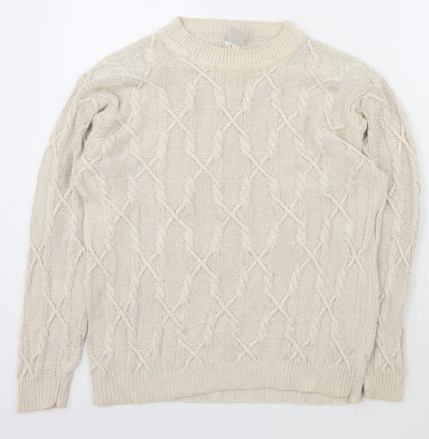 Country Casuals Womens Ivory Roll Neck  Acrylic Pullover Jumper Size M