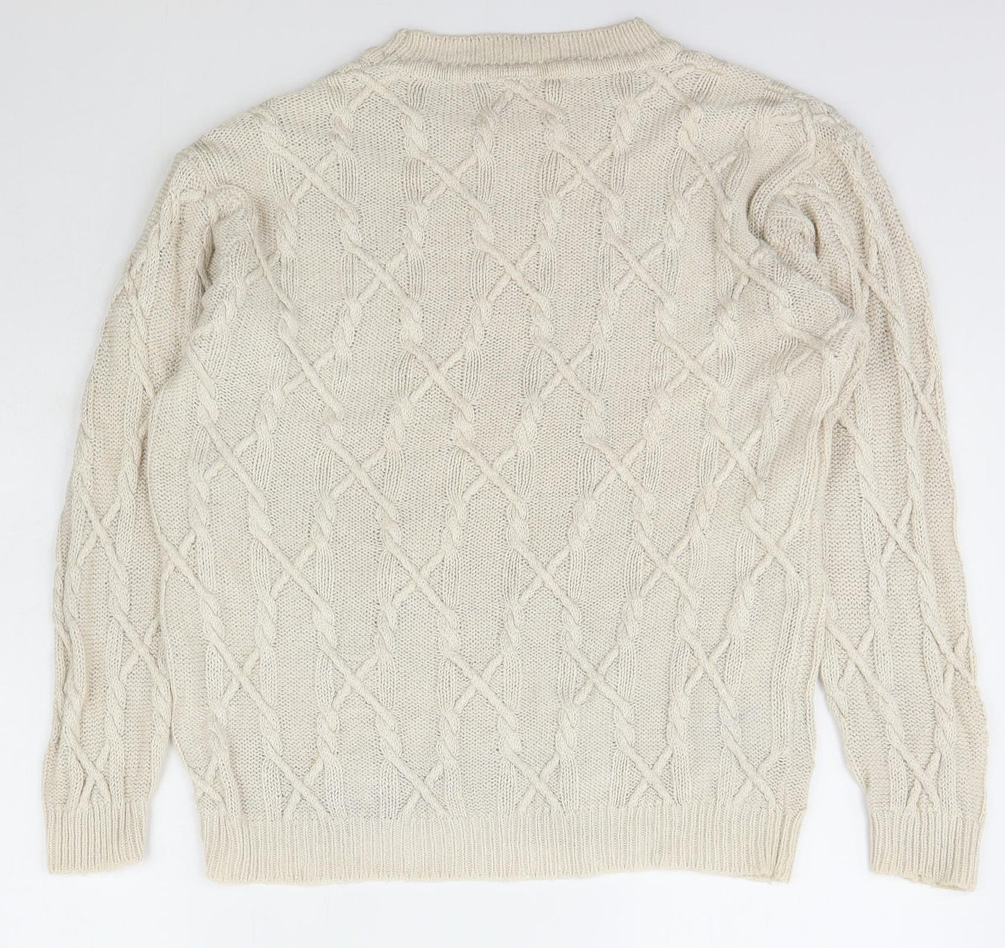 Country Casuals Womens Ivory Roll Neck  Acrylic Pullover Jumper Size M