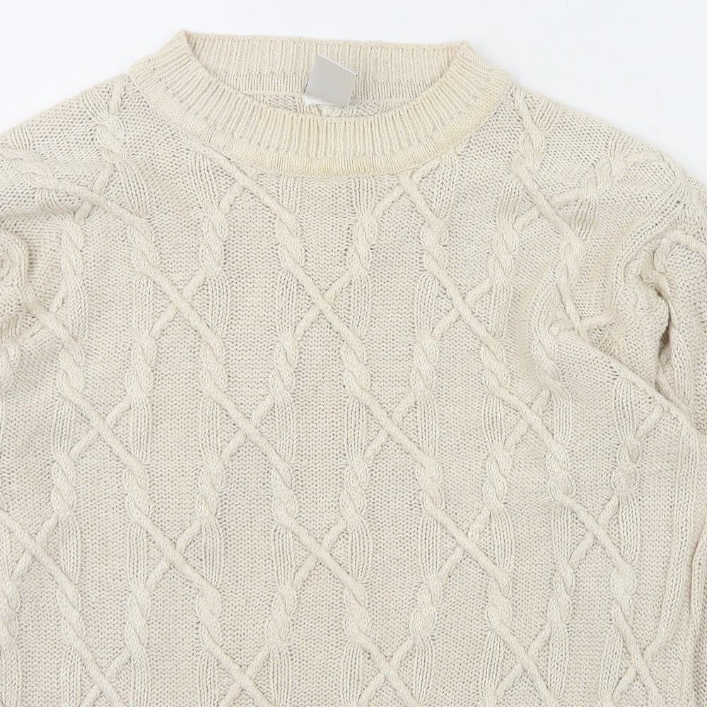 Country Casuals Womens Ivory Roll Neck  Acrylic Pullover Jumper Size M