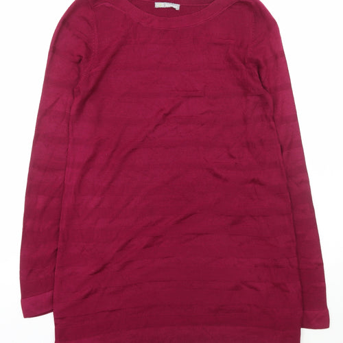 Marks and Spencer Womens Purple Boat Neck  Acrylic Pullover Jumper Size 12
