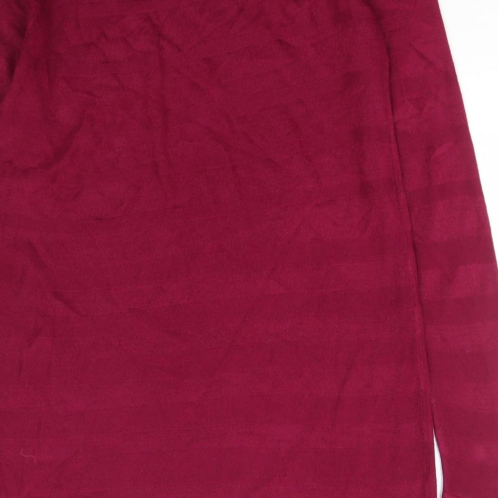 Marks and Spencer Womens Purple Boat Neck  Acrylic Pullover Jumper Size 12