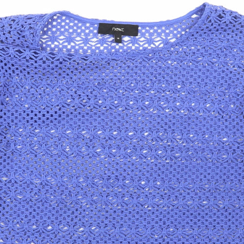 NEXT Womens Blue Boat Neck  Polyester Pullover Jumper Size 10