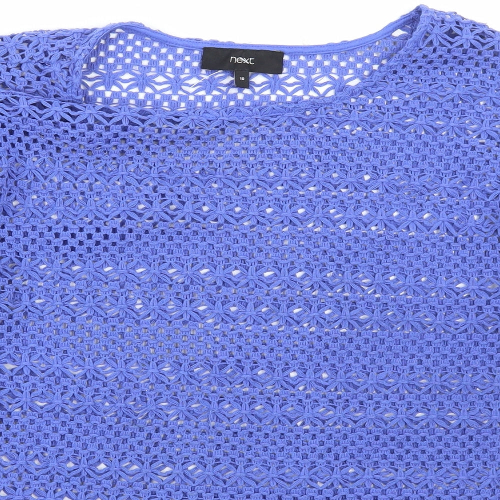 NEXT Womens Blue Boat Neck  Polyester Pullover Jumper Size 10