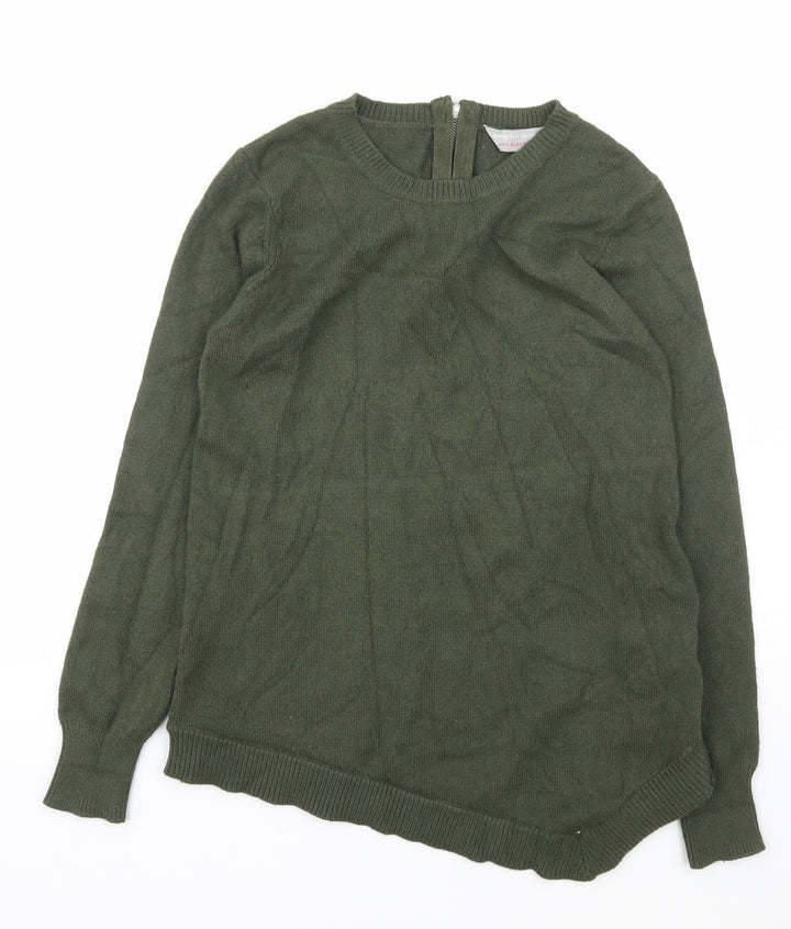 Dorothy Perkins Womens Green Scoop Neck Viscose Pullover Jumper Size S