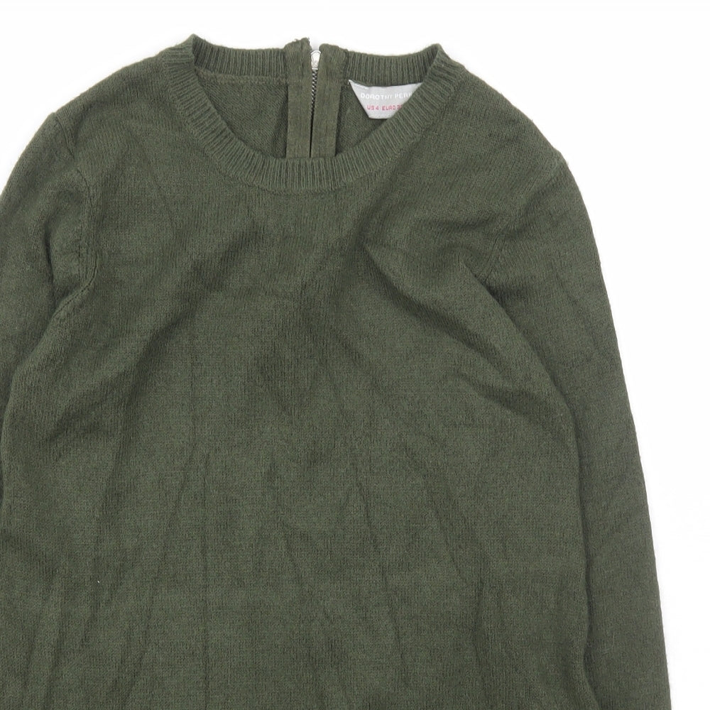 Dorothy Perkins Womens Green Scoop Neck  Viscose Pullover Jumper Size S