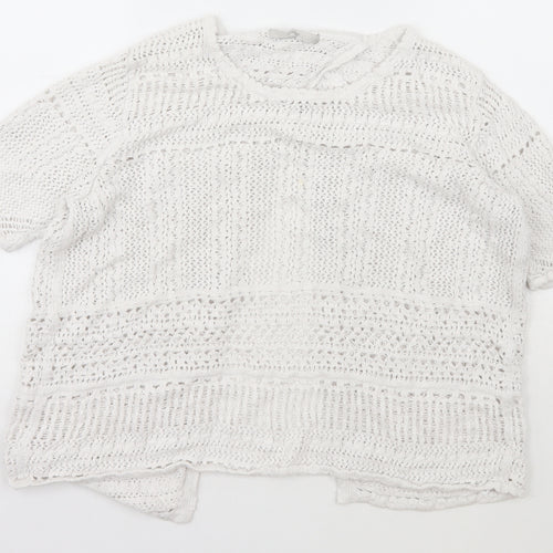 George Womens Ivory Scoop Neck  Cotton Pullover Jumper Size 18