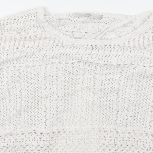 George Womens Ivory Scoop Neck  Cotton Pullover Jumper Size 18