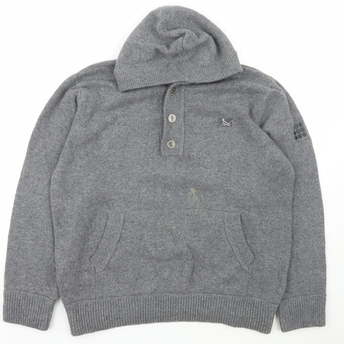 Drunknmunky Mens Grey  Nylon Pullover Hoodie Size 2XL