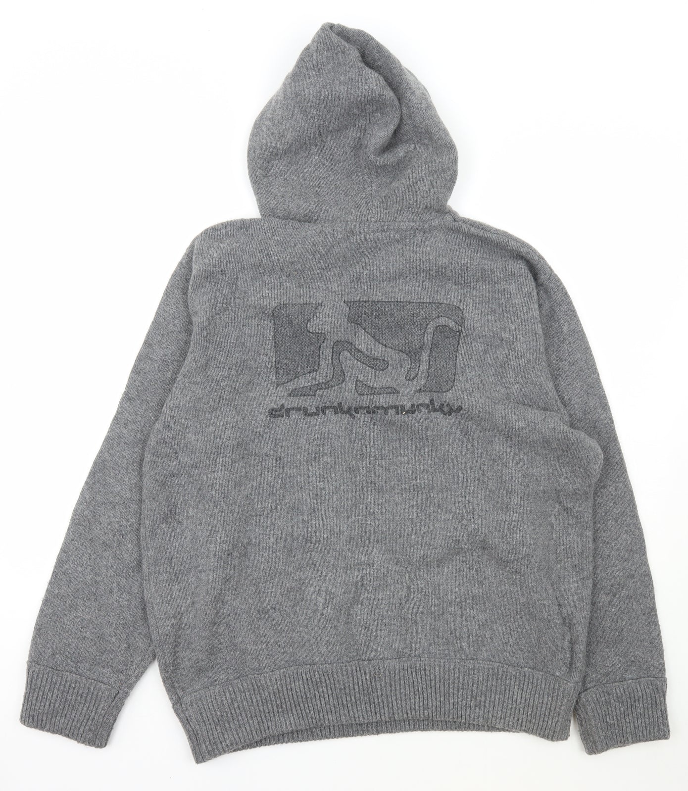 Drunknmunky Mens Grey  Nylon Pullover Hoodie Size 2XL