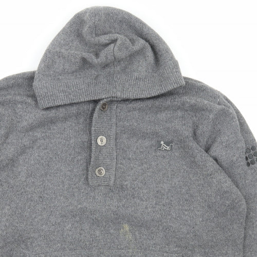 Drunknmunky Mens Grey  Nylon Pullover Hoodie Size 2XL