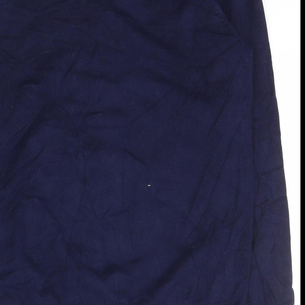 M&Co Womens Blue V-Neck  Viscose Full Zip Jumper Size 14