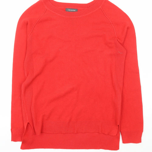 Primark Womens Red Collared  Acrylic Pullover Jumper Size S