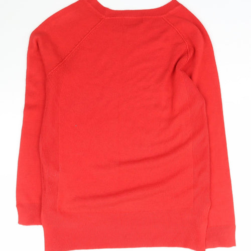Primark Womens Red Collared  Acrylic Pullover Jumper Size S