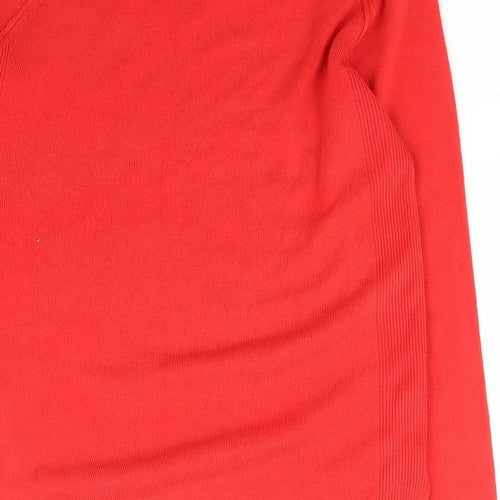 Primark Womens Red Collared  Acrylic Pullover Jumper Size S