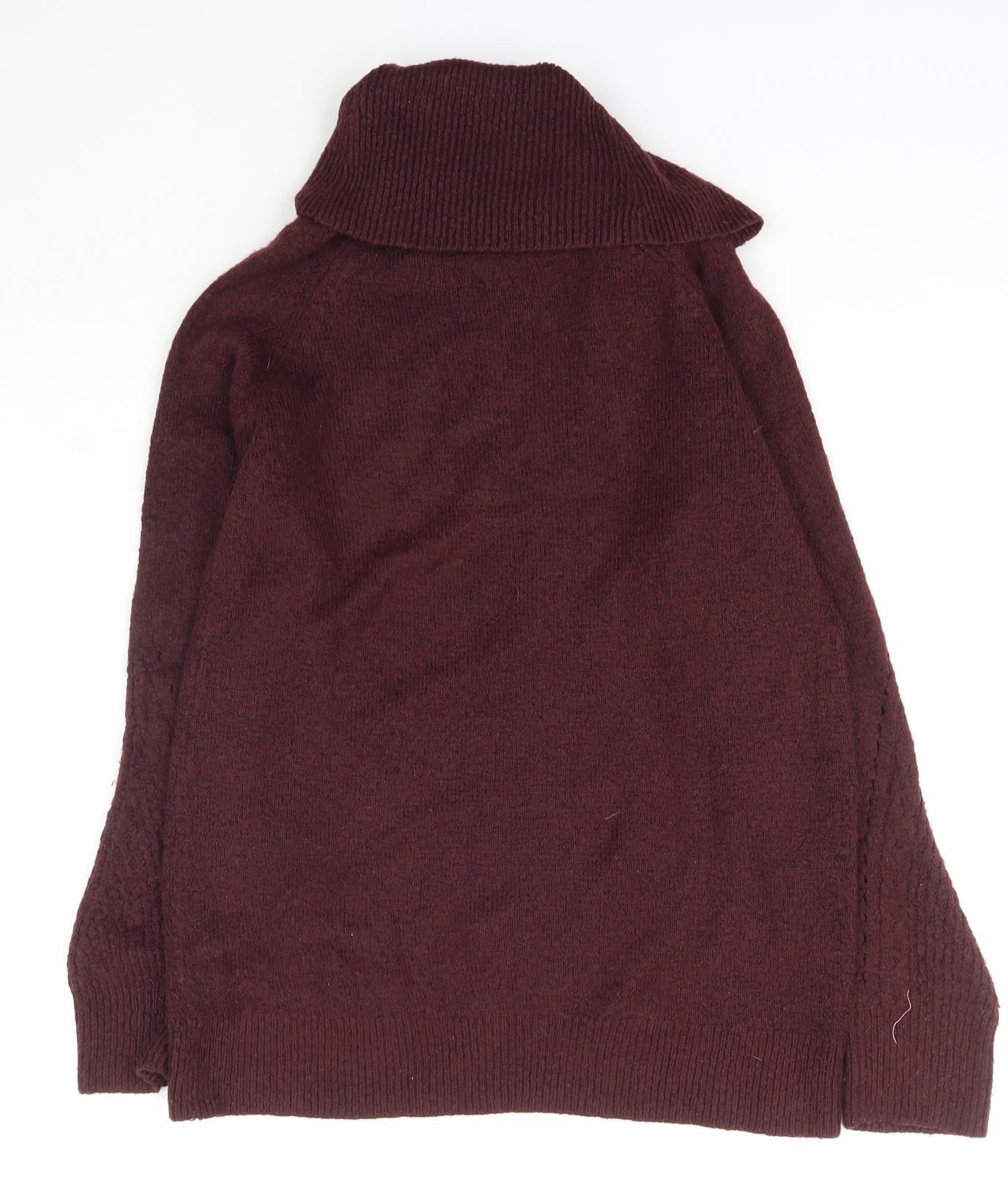 Dorothy Perkins Womens Purple Roll Neck  Acrylic Pullover Jumper Size 10