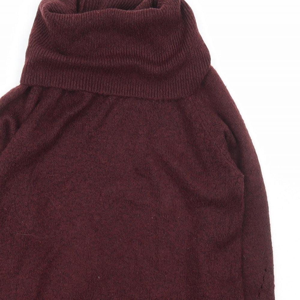 Dorothy Perkins Womens Purple Roll Neck  Acrylic Pullover Jumper Size 10