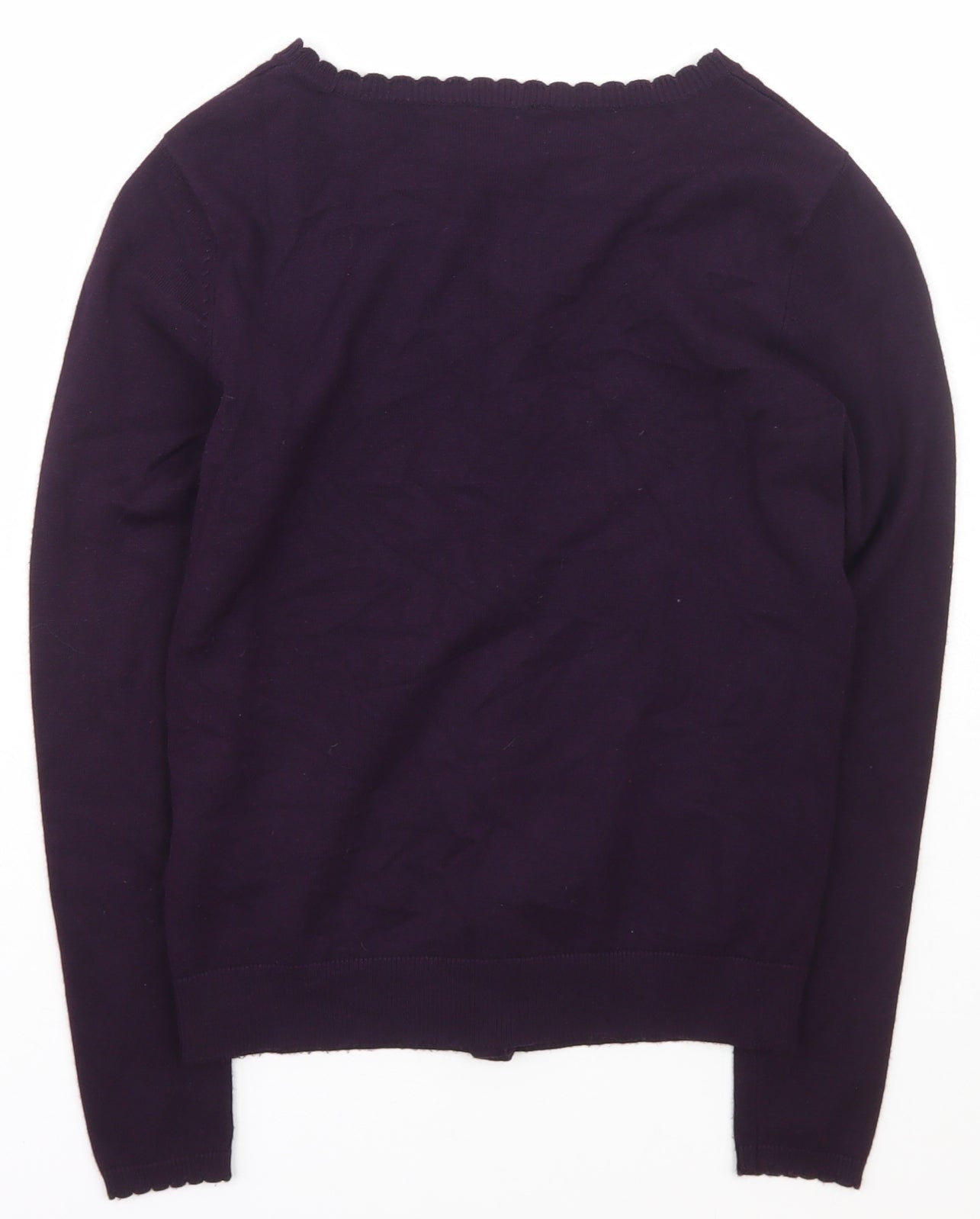 M&Co. Womens Purple Collared  Viscose Cardigan Jumper Size 8