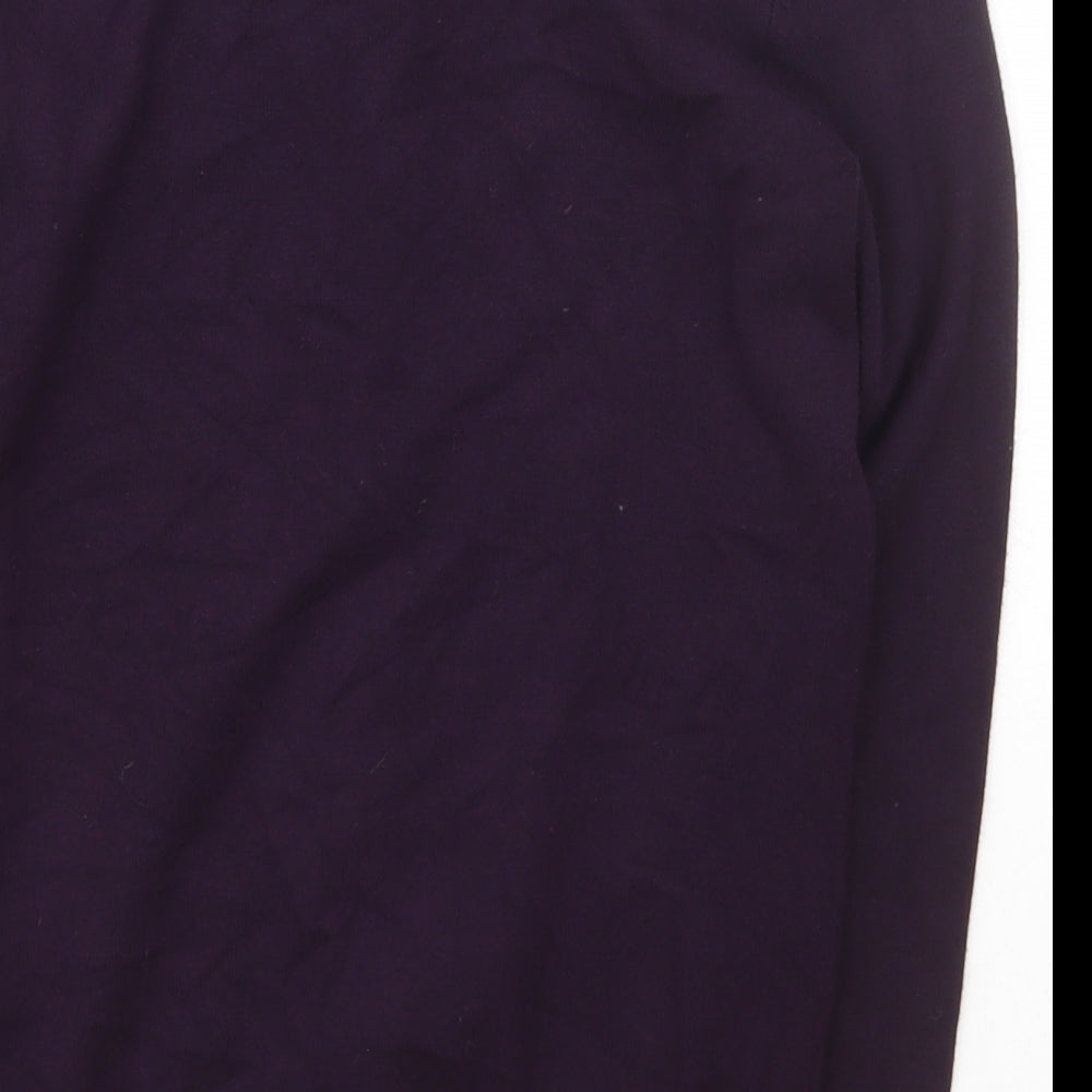 M&Co. Womens Purple Collared  Viscose Cardigan Jumper Size 8