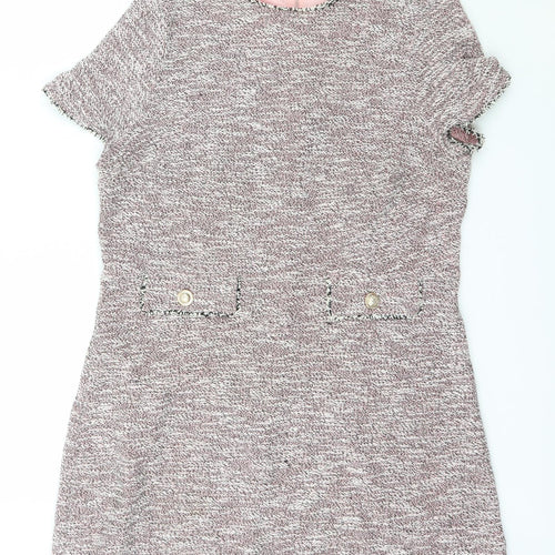 Dorothy Perkins Womens Pink  Polyester Bodycon  Size 18  Boat Neck Zip