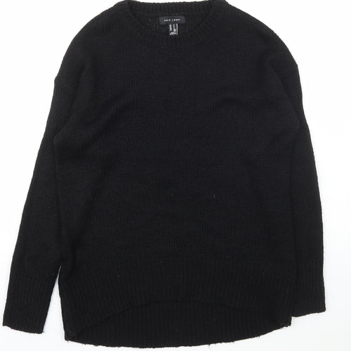New Look Womens Black Scoop Neck  Acrylic Pullover Jumper Size S