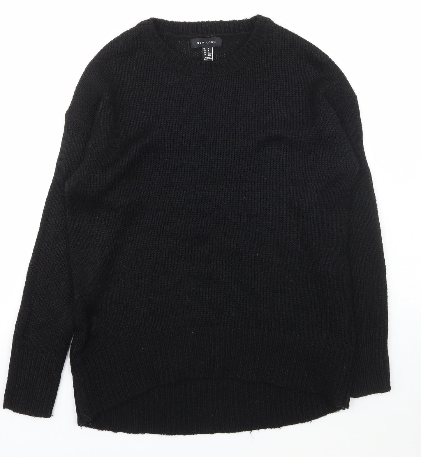 New Look Womens Black Scoop Neck  Acrylic Pullover Jumper Size S