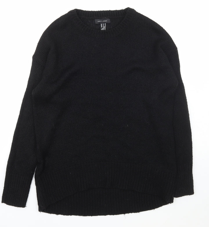 New Look Womens Black Scoop Neck  Acrylic Pullover Jumper Size S