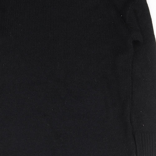 New Look Womens Black Scoop Neck  Acrylic Pullover Jumper Size S