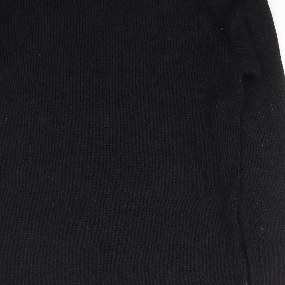 New Look Womens Black Scoop Neck  Acrylic Pullover Jumper Size S