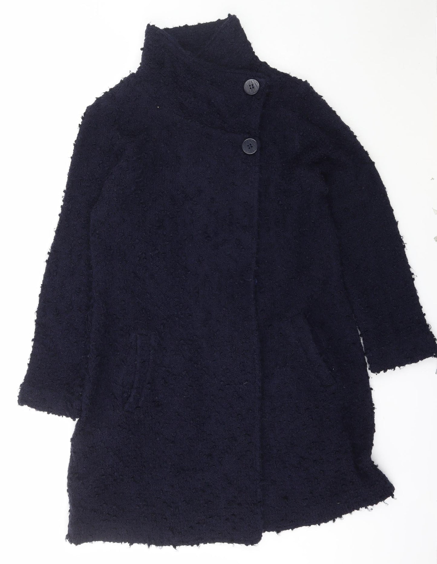 Phase Eight Womens Blue High Neck  Acrylic Cardigan Jumper Size 10