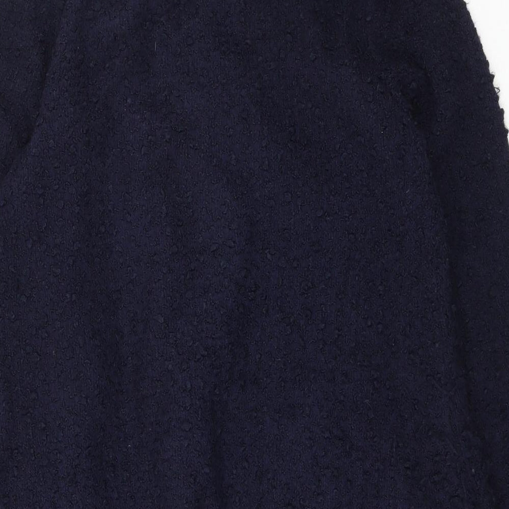 Phase Eight Womens Blue High Neck  Acrylic Cardigan Jumper Size 10