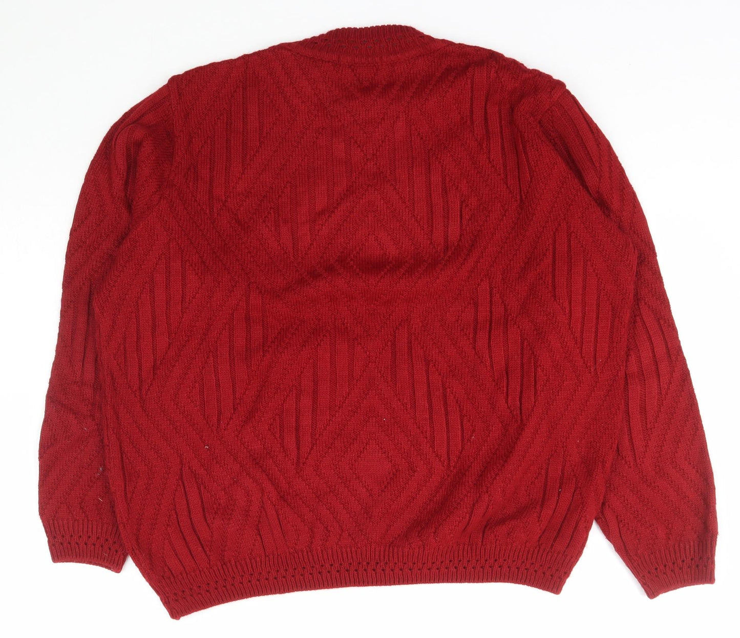 Berkertex Womens Red Round Neck  Acrylic Pullover Jumper Size 18