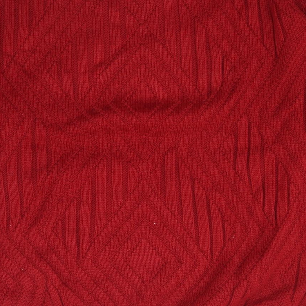 Berkertex Womens Red Round Neck  Acrylic Pullover Jumper Size 18