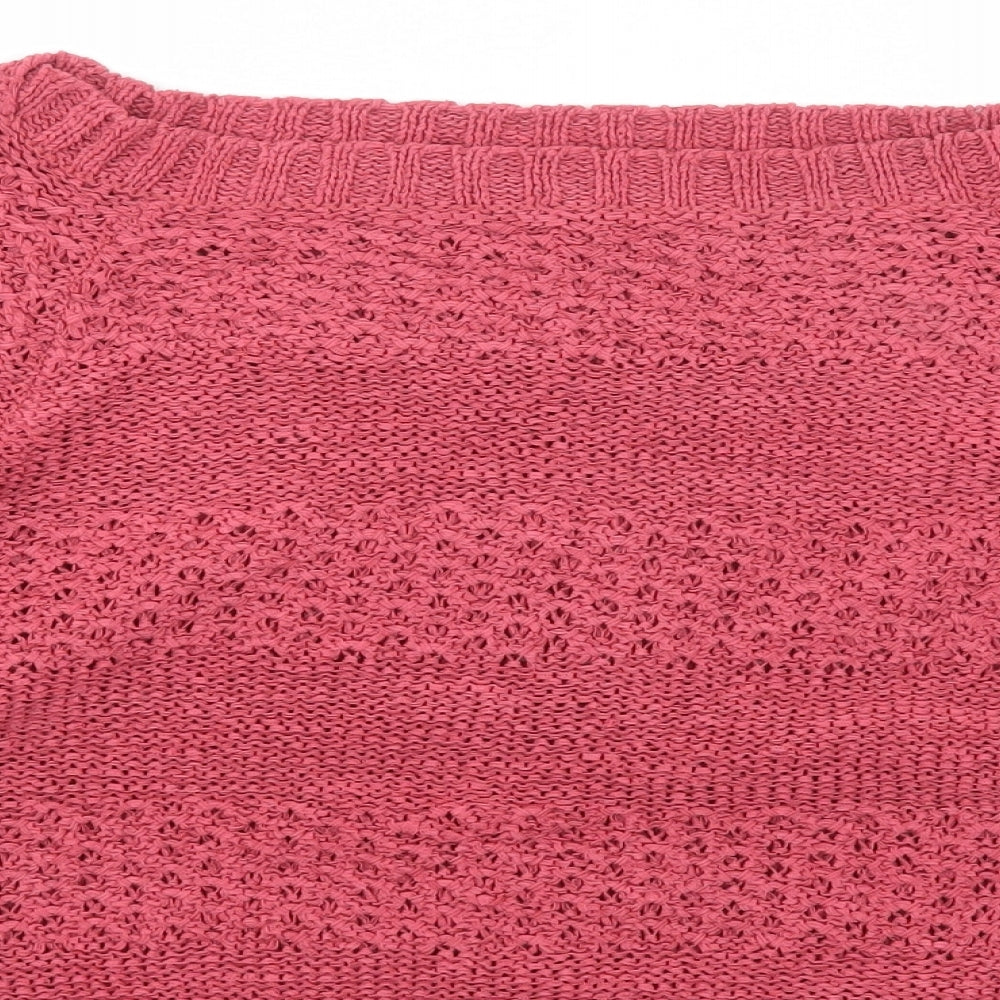 TU Womens Pink Boat Neck  Acrylic Pullover Jumper Size 18