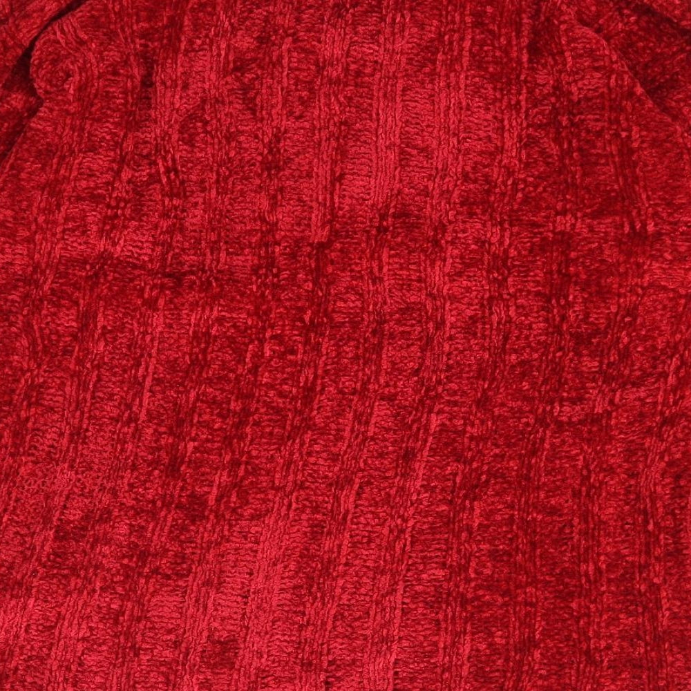 Essentials Womens Red Collared  Acrylic Pullover Jumper Size L