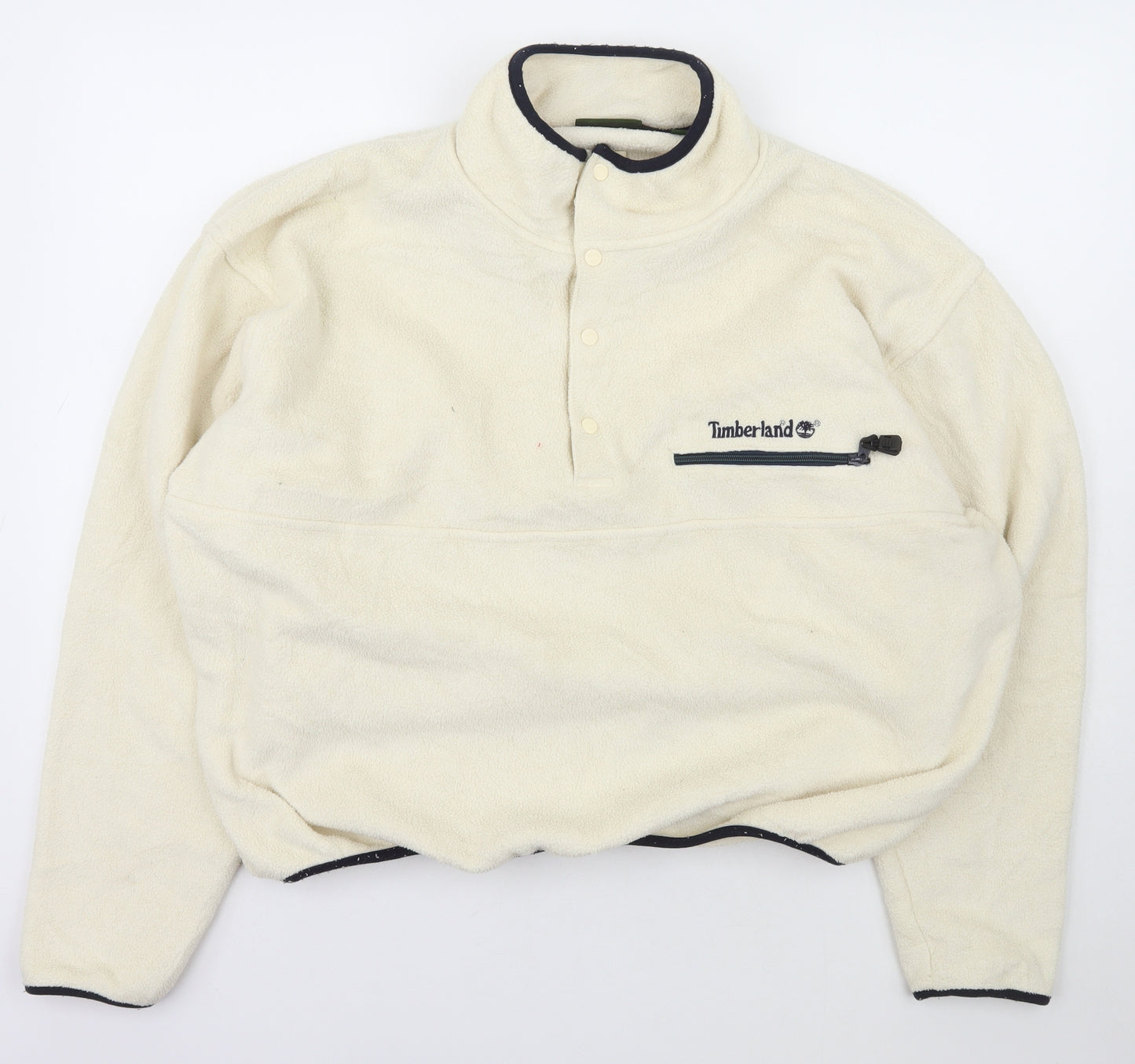 Timberland Womens Ivory High Neck  Polyester Pullover Jumper Size XL