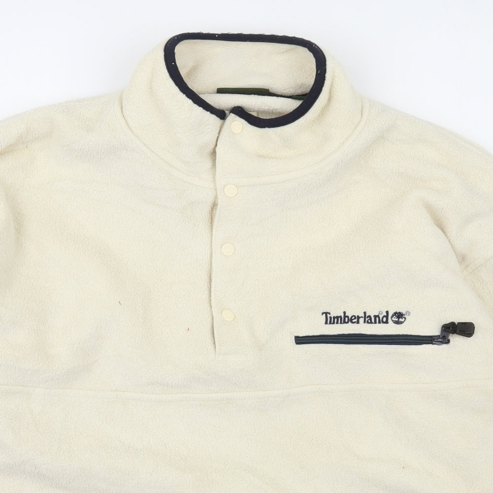 Timberland Womens Ivory High Neck  Polyester Pullover Jumper Size XL
