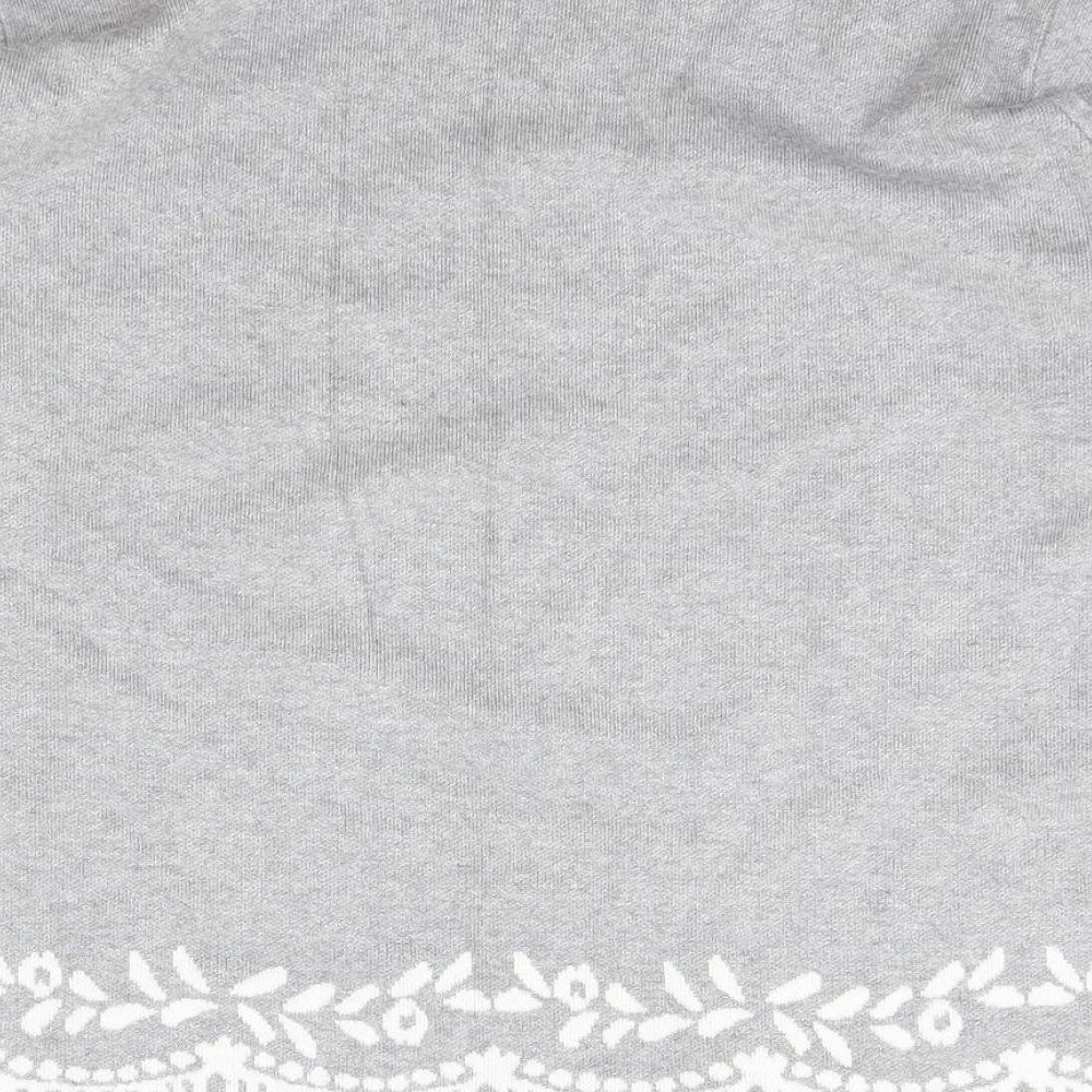 Love Knitwear Womens Grey Boat Neck Floral Viscose Pullover Jumper Size 18