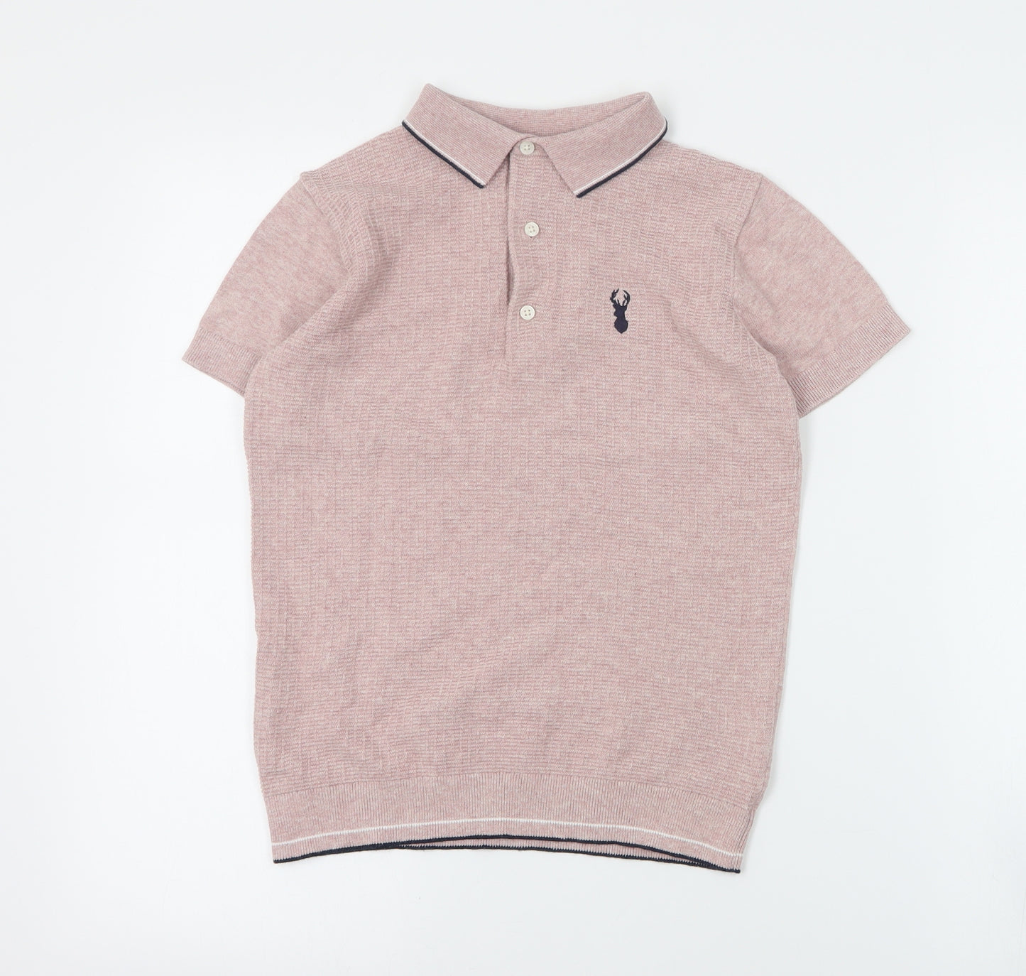 NEXT Boys Red  Cotton Basic Polo Size 11 Years Collared Button