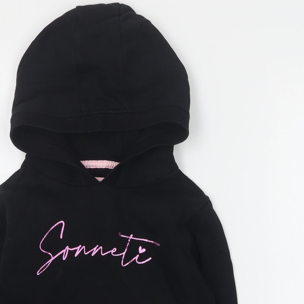 Sonneti Girls Black  Cotton Pullover Hoodie Size 5-6 Years  Pullover - Cropped
