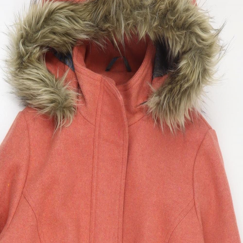 Marks and Spencer Womens Orange   Pea Coat Coat Size 18  Zip