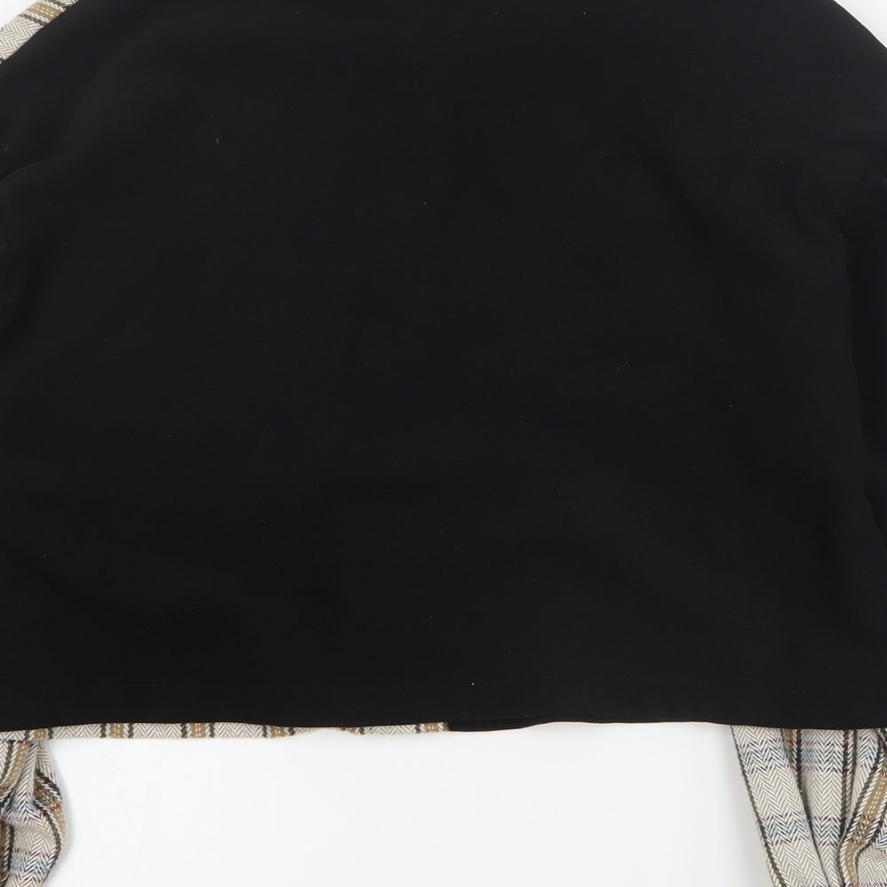 SheIn Womens Black Plaid  Jacket  Size S  Button