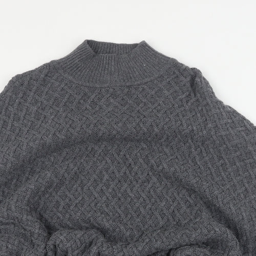 Ameryllis Womens Grey High Neck  Viscose Pullover Jumper Size M