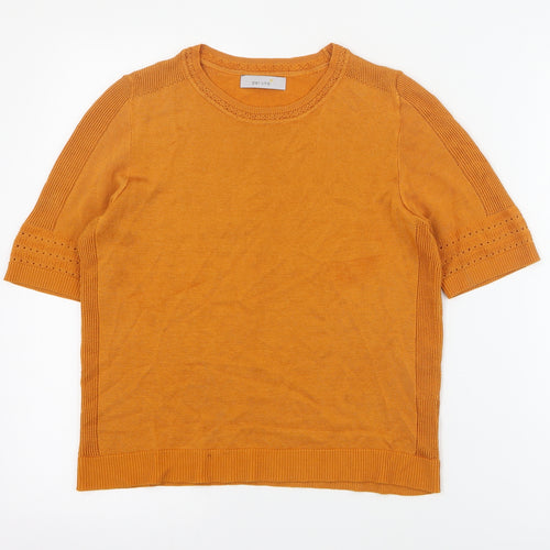 Per Una Womens Orange Round Neck  Acrylic Pullover Jumper Size S