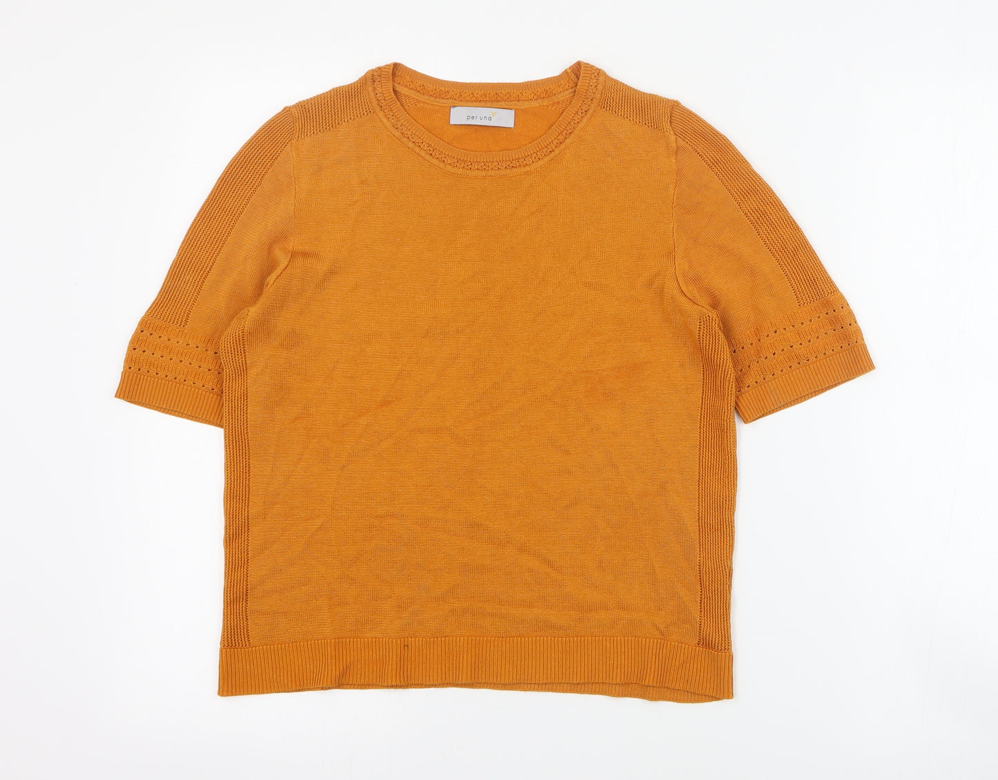 Per Una Womens Orange Round Neck  Acrylic Pullover Jumper Size S