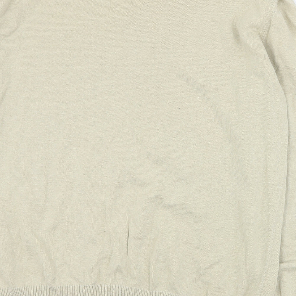 Henri Lloyd Mens Beige Round Neck  Cotton Pullover Jumper Size L